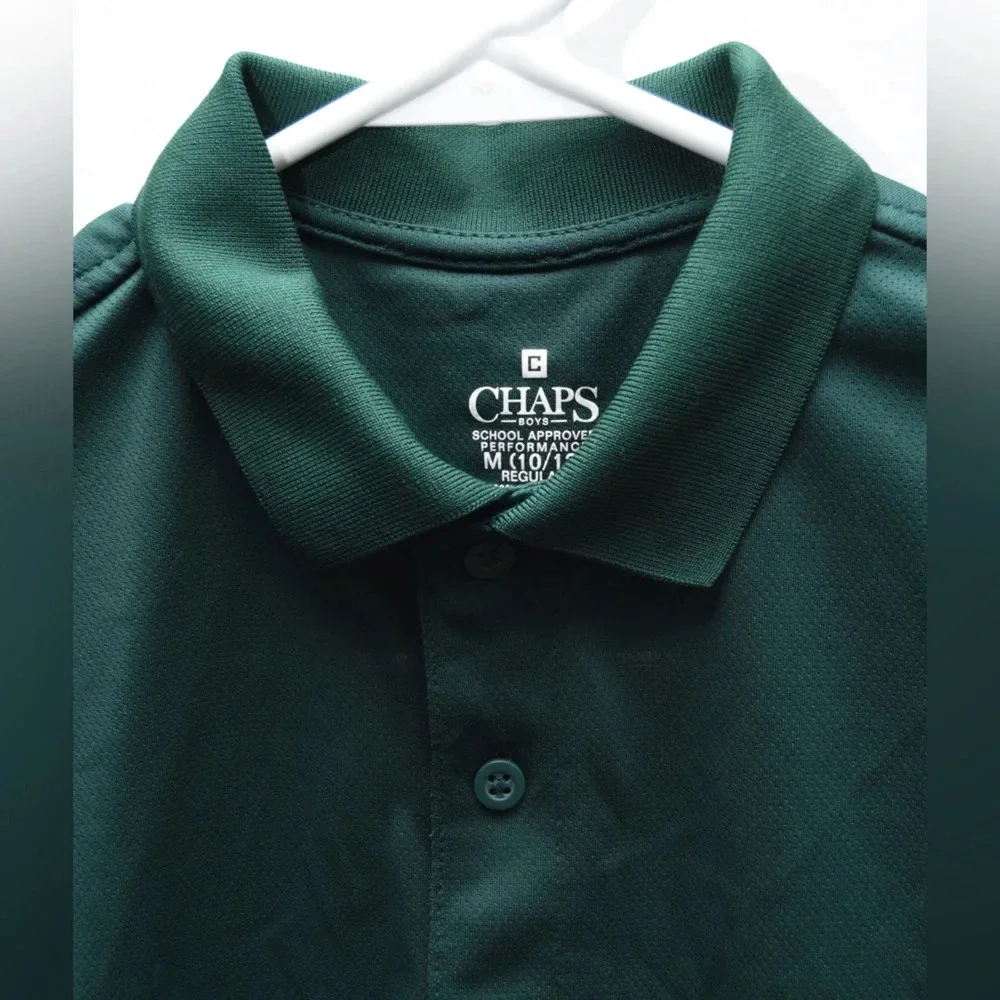 Boys Chaps school approved performance polo dark green size‎ 10-12